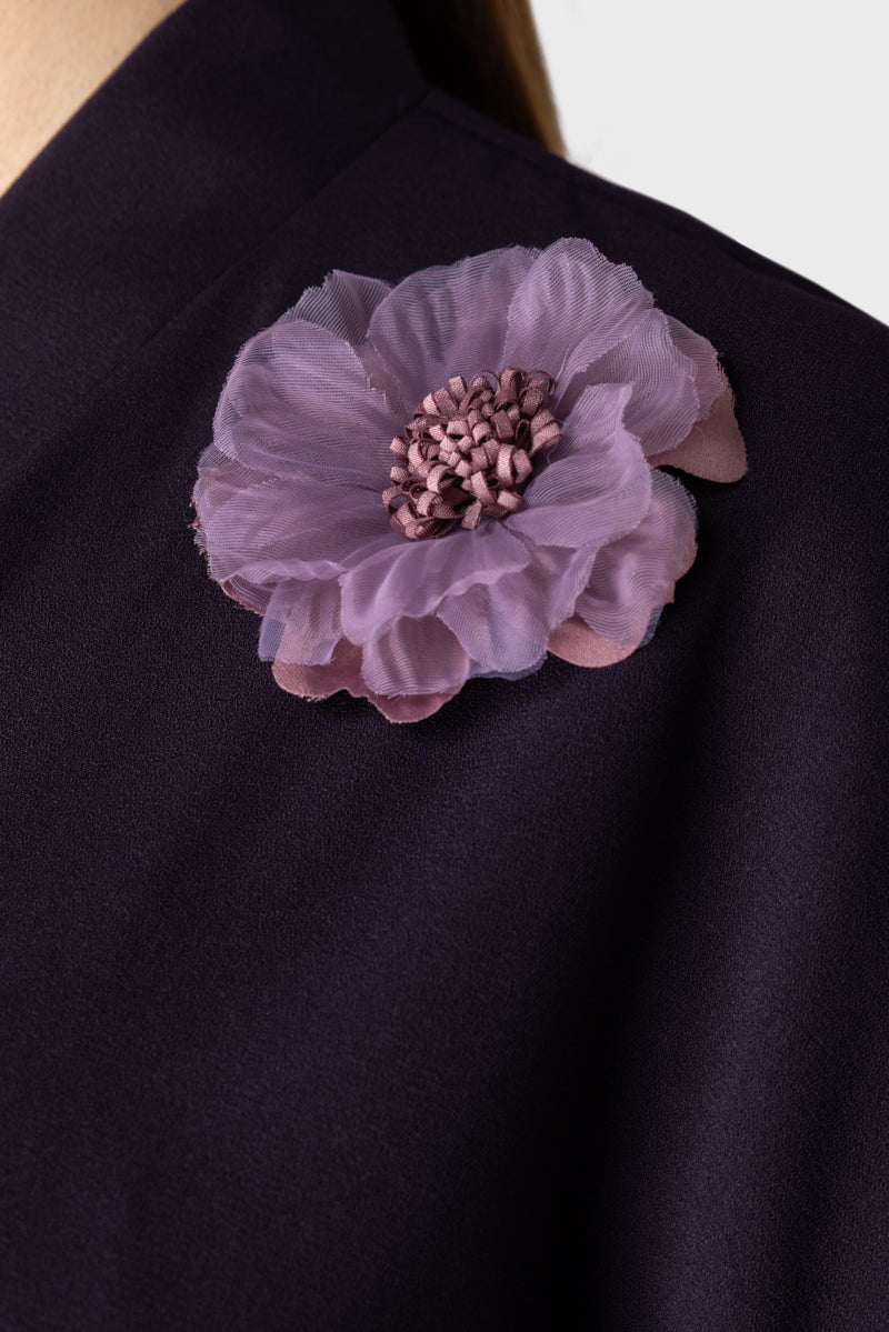 Purple 3D Flower Abaya