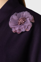 Purple 3D Flower Abaya