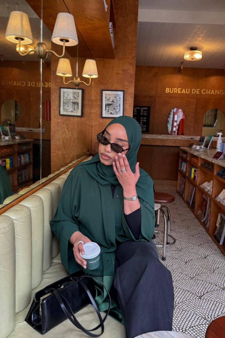 Emerald Green Plain Abaya