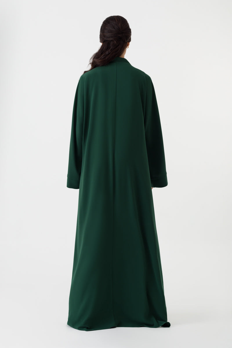 Emerald Green Abaya with Pink Floral