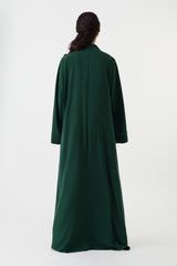 Emerald Green Abaya with Pink Floral