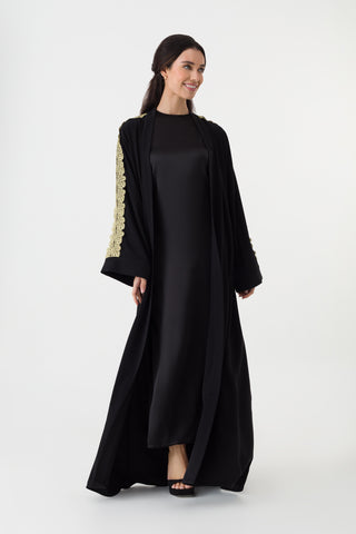 Black Gold Open Abaya