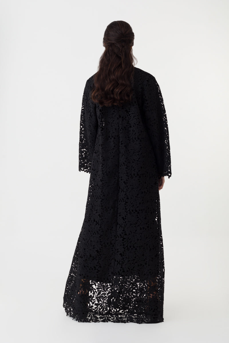 Black Lace Abaya
