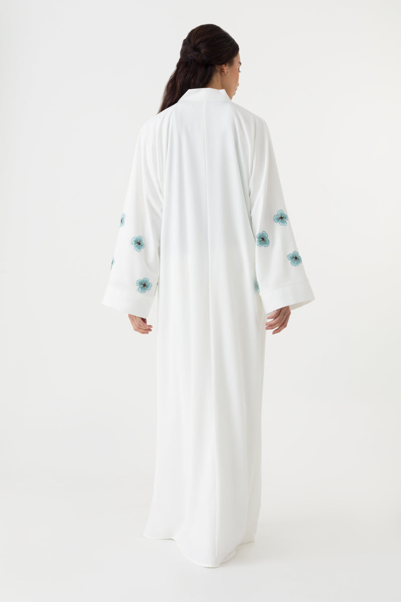 White Embroidered Abaya