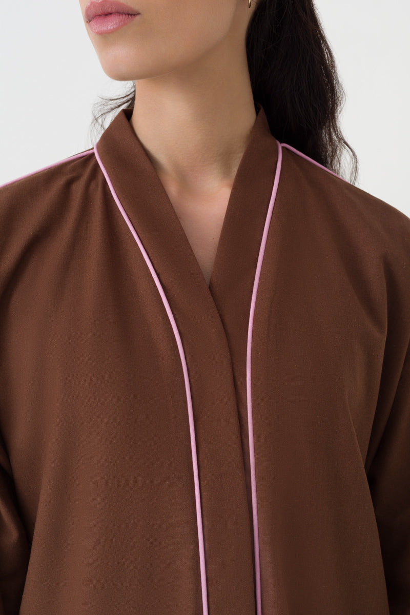Brown Abaya Belt Cotton Linen