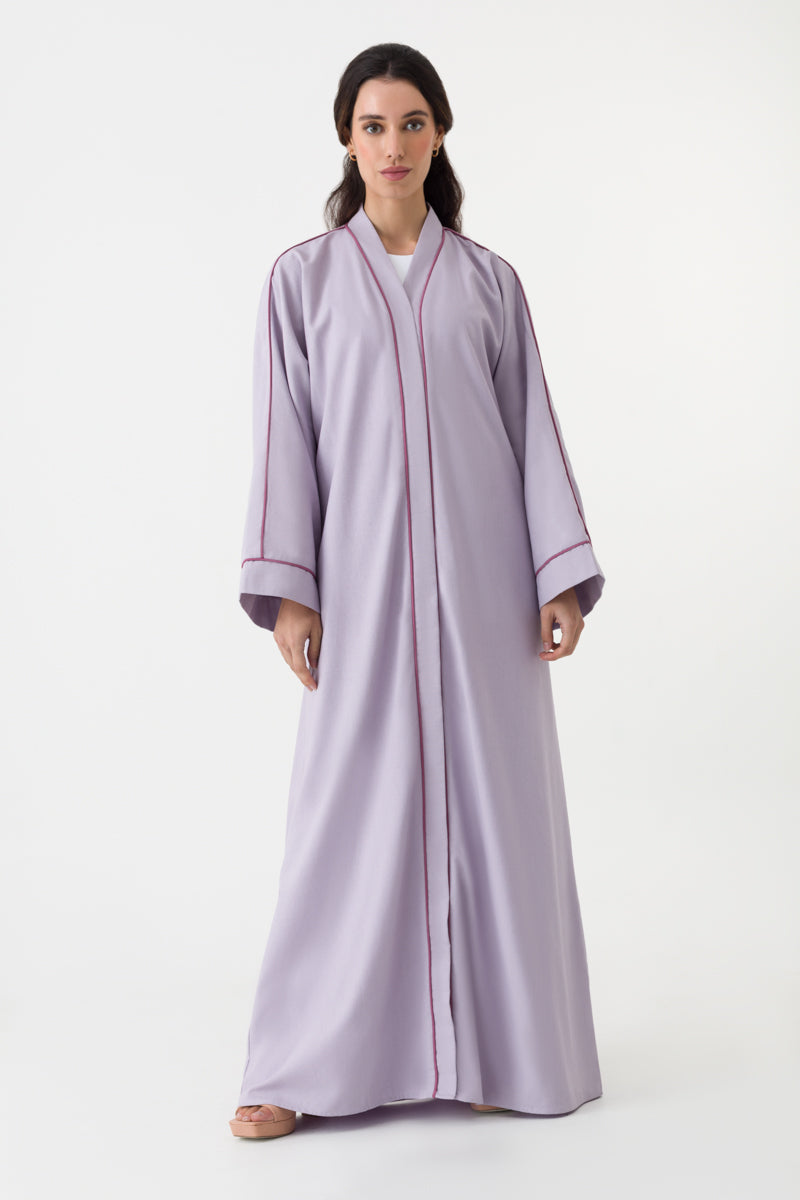 Cotton Linen Abaya Lilac