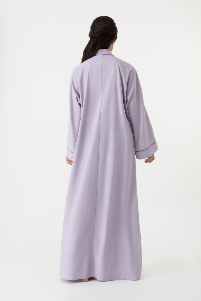 Linen Cotton Abaya in Lilac
