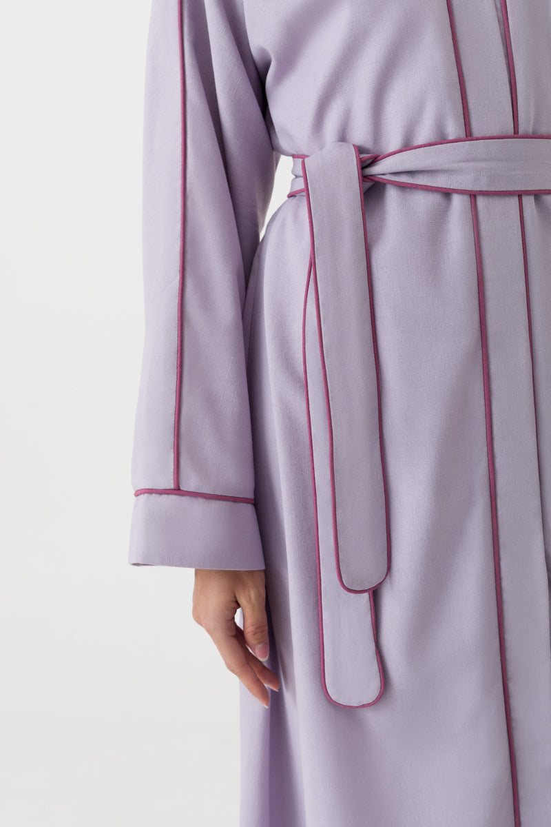 Cotton Linen Abaya Belt Lilac