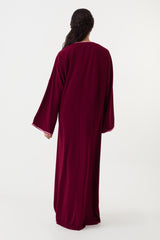 Red Abaya Pink Trim