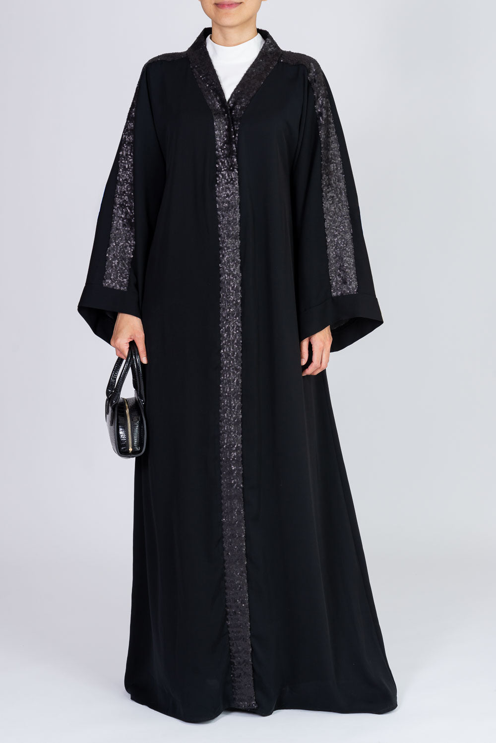 Feradje Closed Black Sequins Abaya