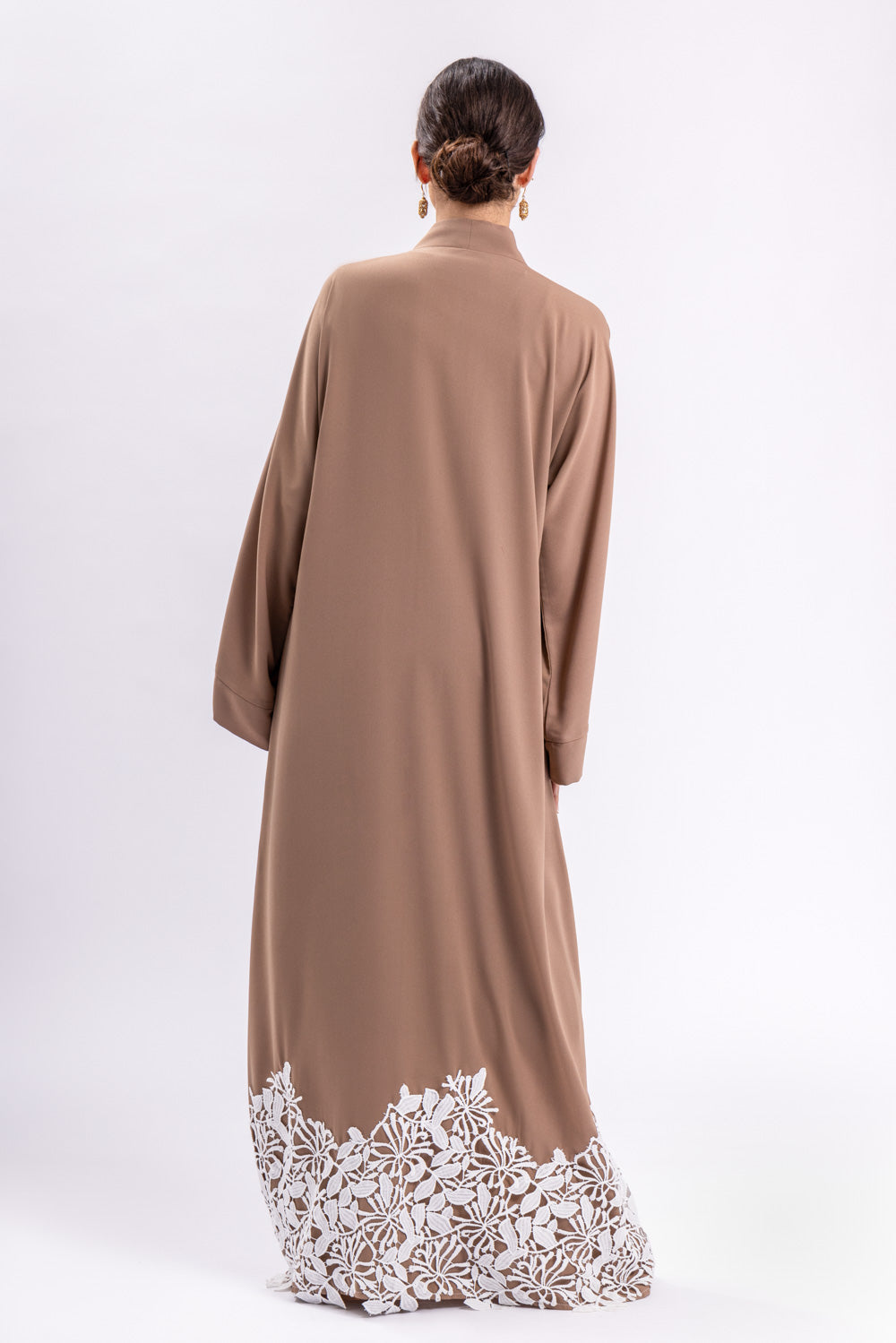 Brown Lace Abaya FERADJE