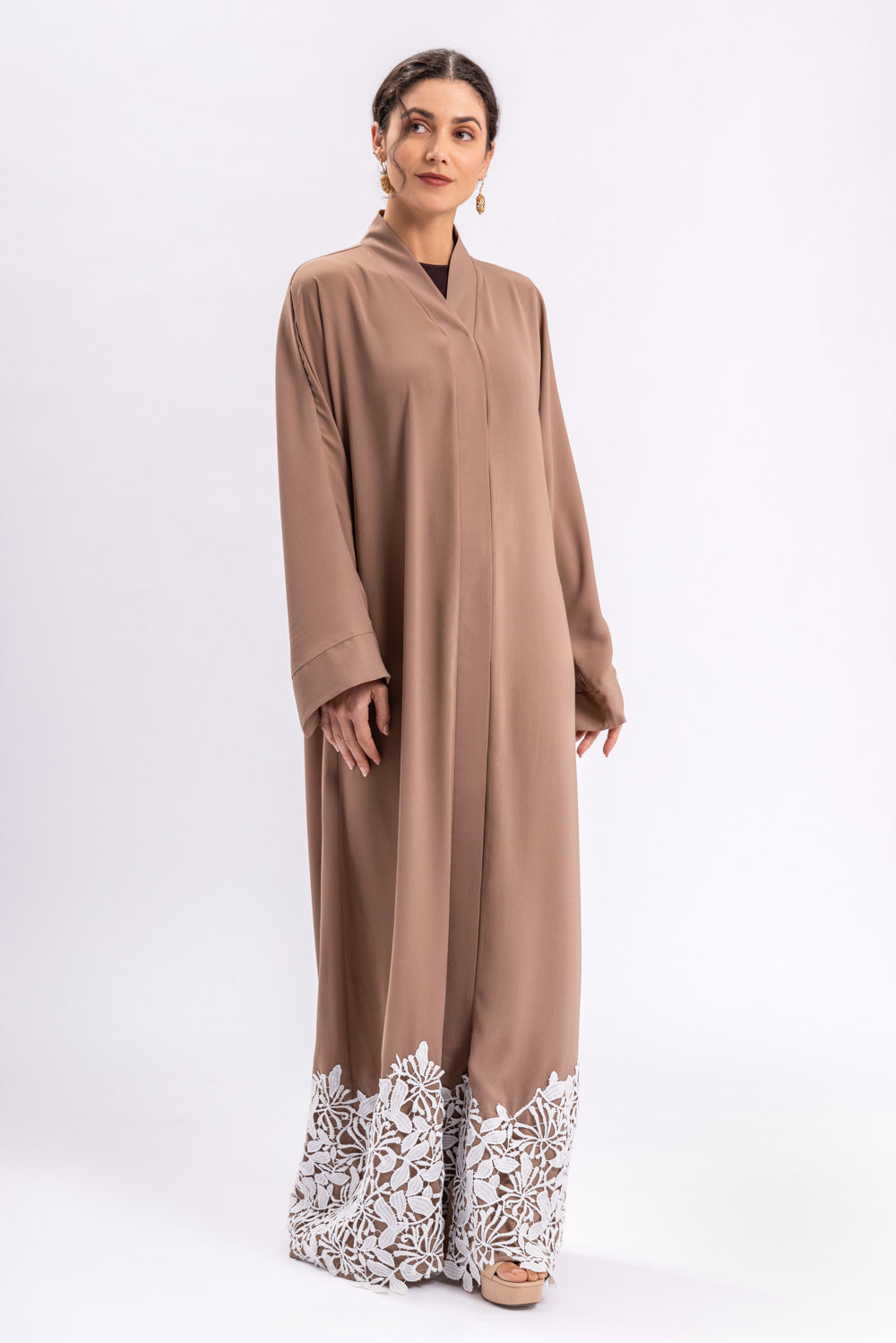 Brown Lace Abaya FERADJE