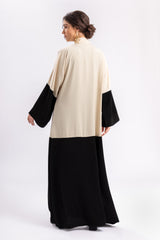 Beige Black Abaya FERADJE