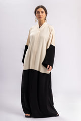 Beige Black Abaya FERADJE