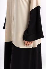 Beige Black Abaya FERADJE