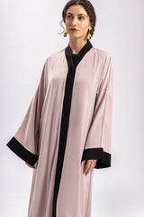 Pink Black Plain Abaya FERADJE