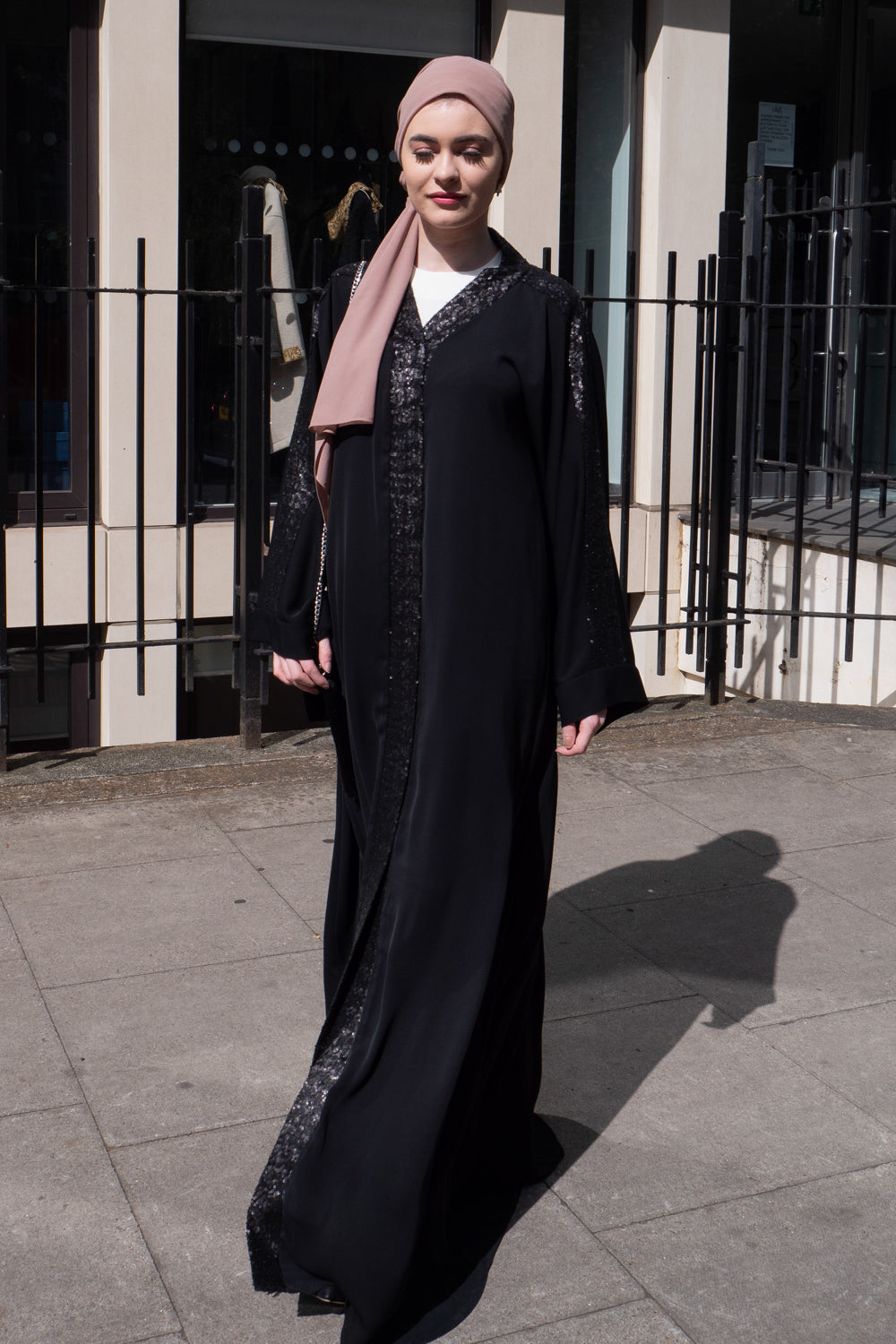 Black Sequins Abaya