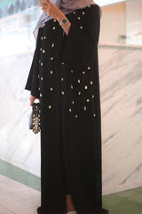 Black Abaya with Diamond Stones