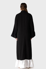 Black Abaya with White Peplum