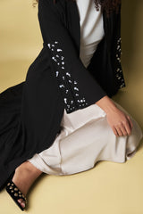 Black Pearl Abaya with Sleeve Slit