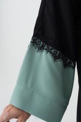 Black Mint Lace Abaya