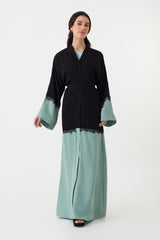 Black Mint Lace Abaya Belt