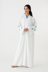White Floral Abaya Dress