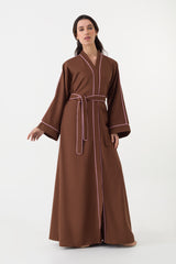 Brown Abaya Belt Cotton Linen