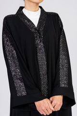 Feradje Black Sequins Closed Abaya 