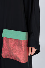 Feradje Black Abaya with Colourful Pockets