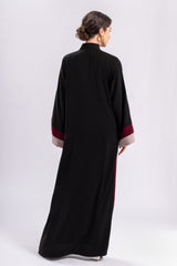 Black Pink Red Stripe Abaya FERADJE