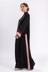 Black Pink Red Stripe Abaya FERADJE