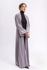 Grey Plain Open Abaya FERADJE