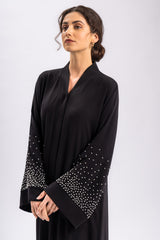 Pearl Sleeves Black Abaya FERADJE