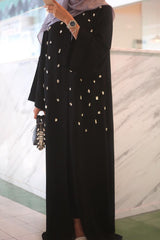 Black Abaya with Diamond Stones